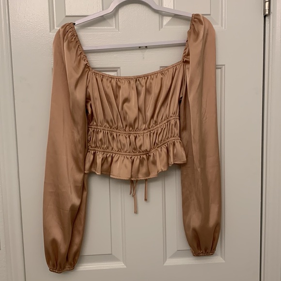 Forever 21 tie-front long sleeve blouse - Picture 2 of 3